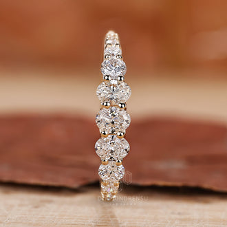 Half Eternity Wedding Band with diamonds encircling the band.