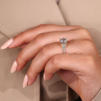 Yellow gold engagement ring with vintage details.