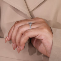 Prong setting ring showcasing a brilliant lab grown diamond for maximum sparkle.