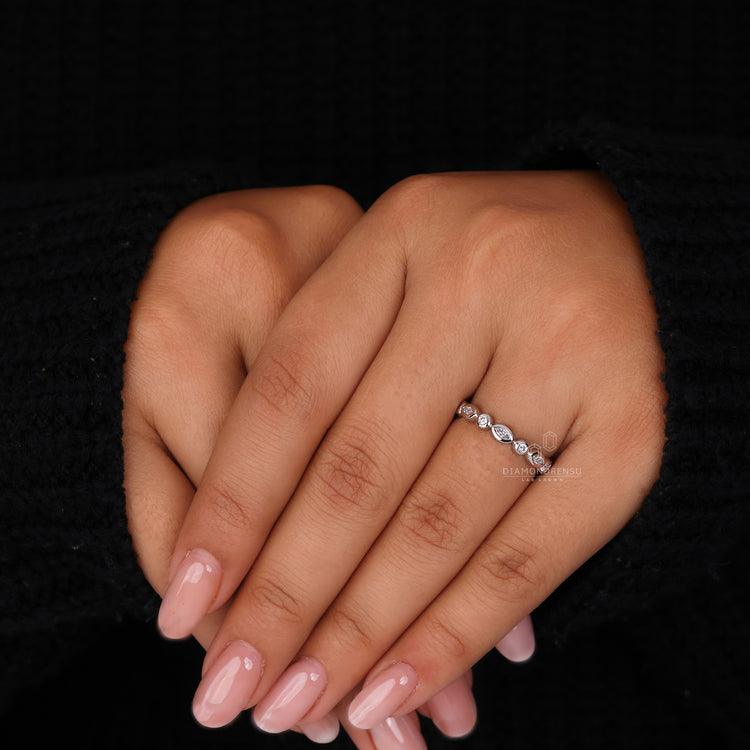 Lab Grown Diamond set in a stylish wedding band.