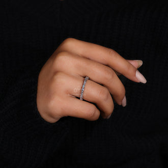 Emerald Cut Wedding Band with classic and sleek design.