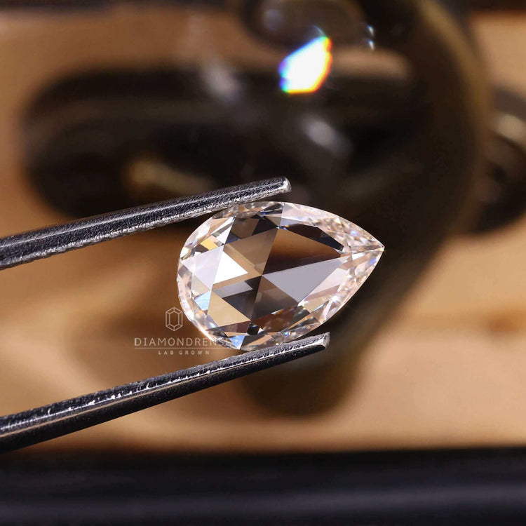 Pear rose cut loose stone ideal for custom rings.