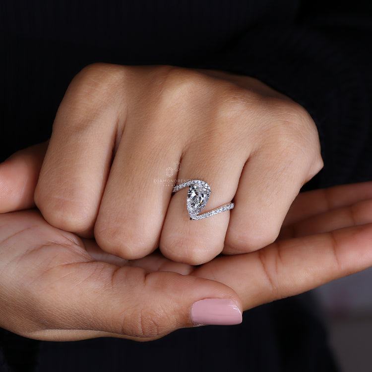 Pave Ring with sparkling diamonds for a classic look.