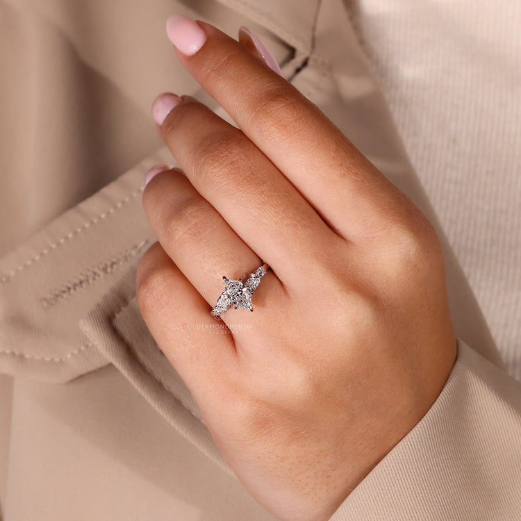 Unique cut engagement ring proposal ring handmade ring