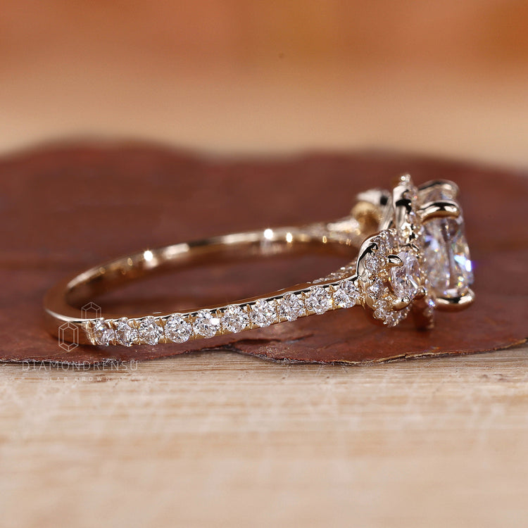 Halo Diamond Ring featuring pave setting ring craftsmanship.