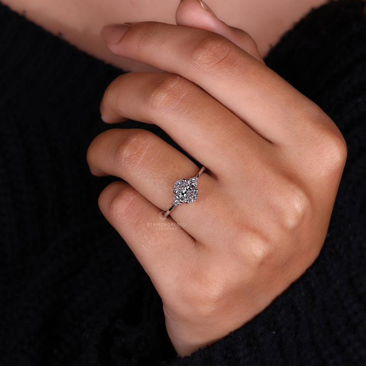 Oval Shaped Diamond Ring set in a classic 4 prong setting.