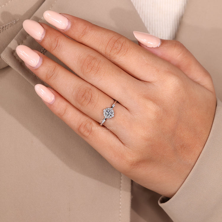 IGI certified stone fits a diamondrensu ring style.