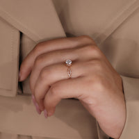 Round Diamond Ring in a beautiful rose gold solitaire setting.