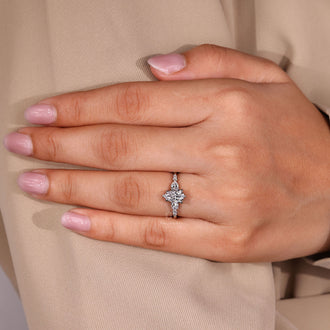 IGI certified pear diamond engagement ring.