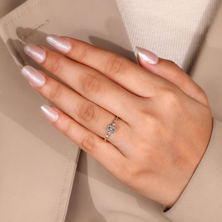 Tulip style five stone diamond ring.