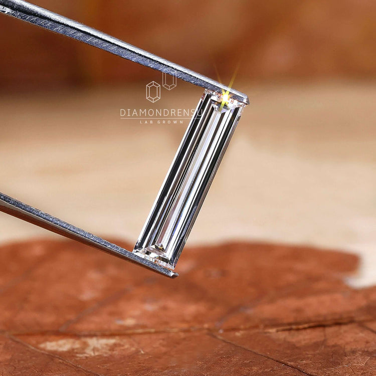 Long baguette loose stone with lab grown quality.