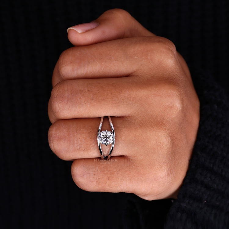 Eye Shaped Diamond Ring featuring a unique and striking design.