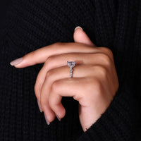 Radiant Cut Engagement Ring - Hidden Halo