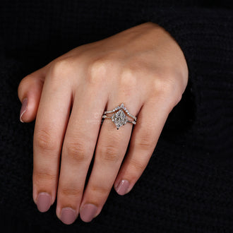 Round Side Stone Engagement Ring for added brilliance.