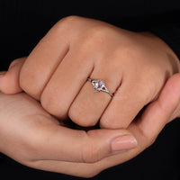 Pear Shaped Ring set with a brilliant pear-shaped diamond.