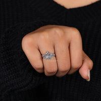 Pear Shaped Wedding Band in a sophisticated bridal set.