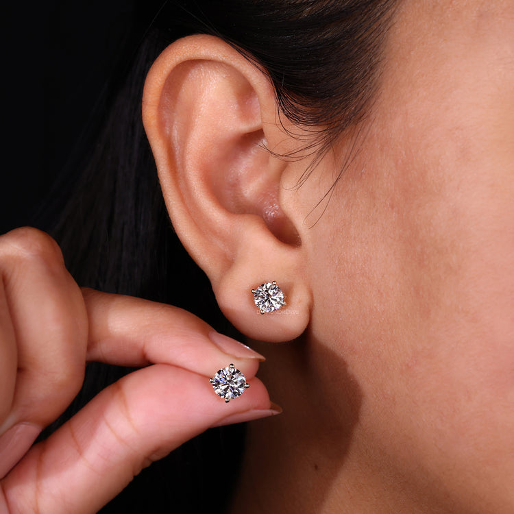 Chic diamond earrings studs crafted for a modern look.