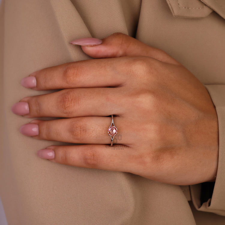 Rose cut engagement ring with a modern touch and a classic twist.