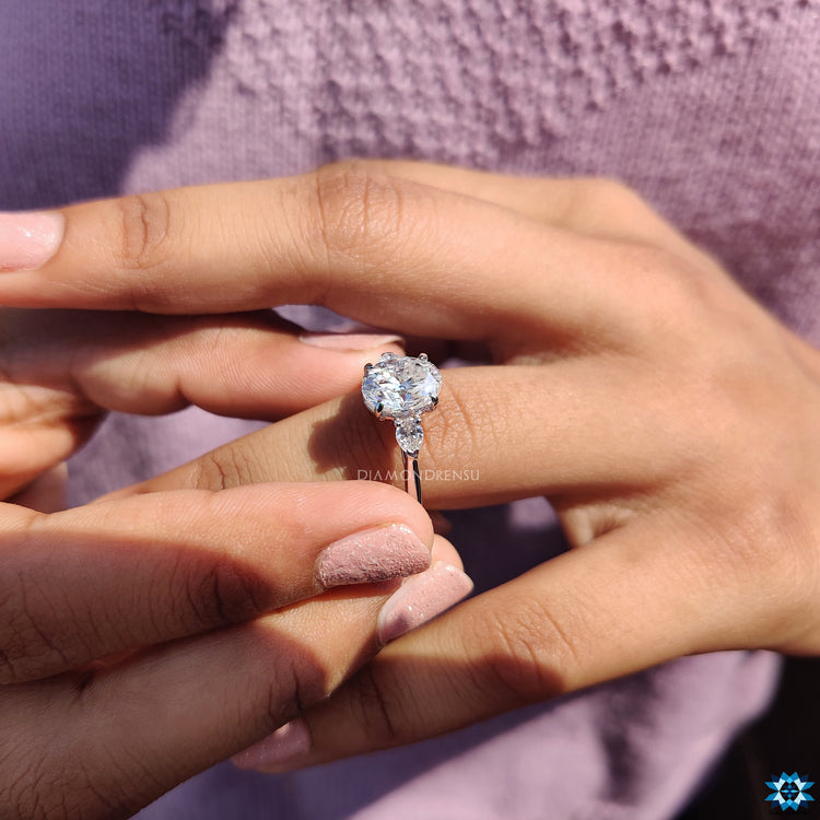 Moissanite ring with exceptional brilliance.