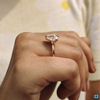 Elegant 2 stone engagement ring in handmade jewelry.