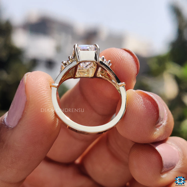 Handmade jewelry with moissanite accents.