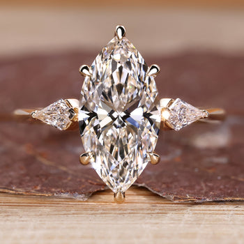 Marquise three stone diamond ring.