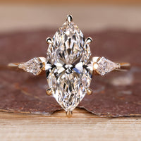 Marquise three stone diamond ring.