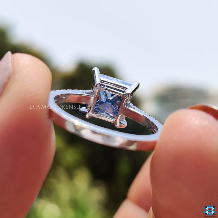 Stunning Princess Cut White Gold Engagement Ring