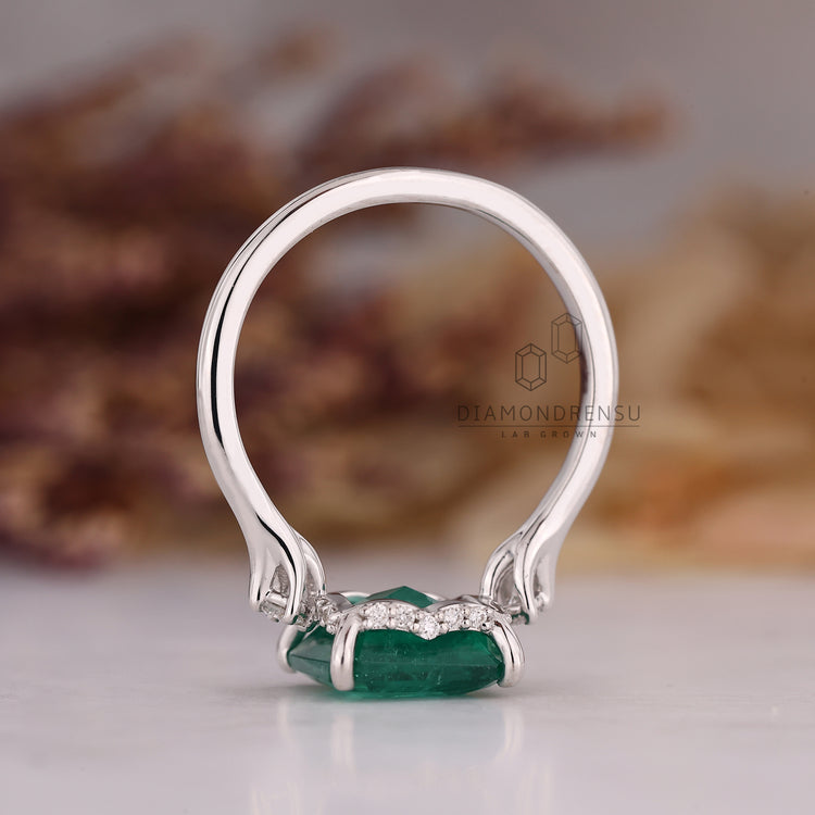 Hidden Halo Engagement Ring in white gold.