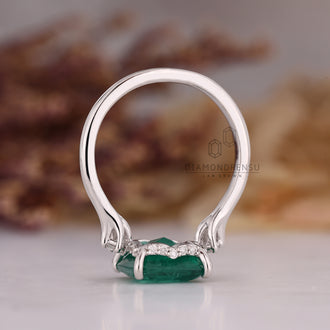 Hidden Halo Engagement Ring in white gold.