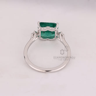 Hidden Halo Engagement Ring in white gold.