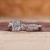 Buy engagement ring with lab grown diamond and twisted band.
