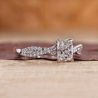 Round cut pave ring showcasing intricate handmade jewelry design.