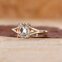 Yellow gold engagement ring with warm tones.
