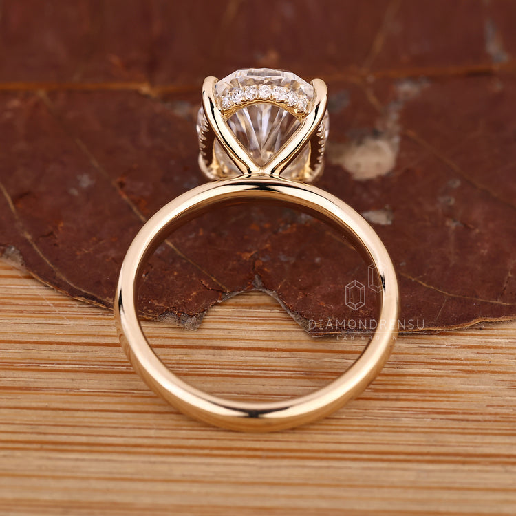 Handmade jewelry oval diamond ring.
