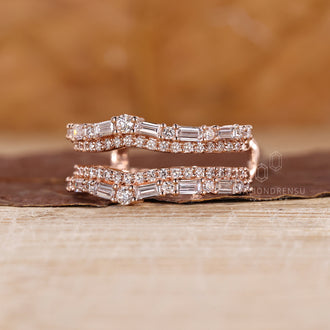 Double Curved Band designed to fit perfectly around solitaire rings.