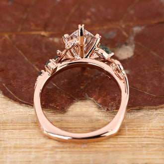 Buy engagement ring crafted with Dutch marquise and round side stones.