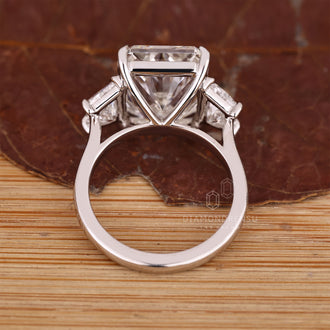 4 claw prong ring holding radiant cut Lab Grown Diamond.