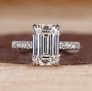 Pave diamond engagement ring design.