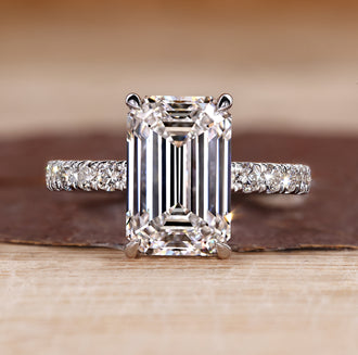 Pave diamond engagement ring design.