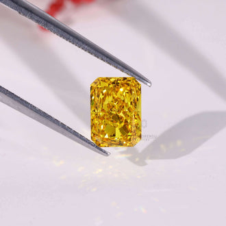 Radiant Yellow diamond lab grown loose diamond