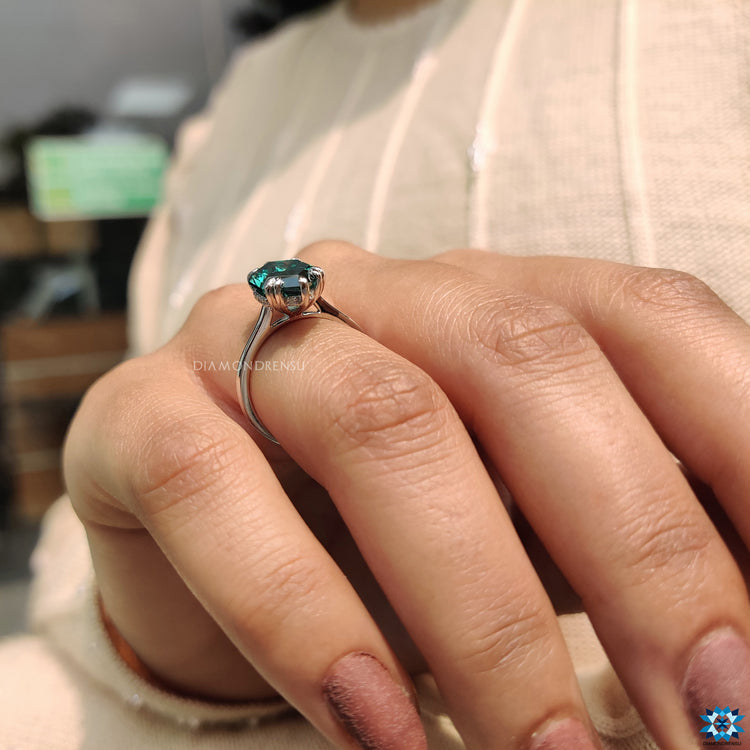 Moissanite engagement ring in white gold with a unique Dutch Marquise shape.