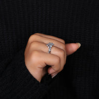 White Gold Bridal Set with a timeless hexagon ring design.