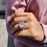 Vintage moissanite ring with timeless elegance.
