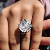 White gold engagement ring with a sleek, classic look.