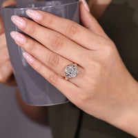 Three diamond lab grown diamond ring in bezel setting.