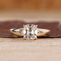 Solitaire Engagement Ring With Cushion Old Mine Cut Diamond.