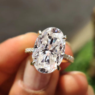 Oval cut moissanite ring designed to shine with timeless beauty.