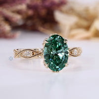IGI certified oval diamond ring with four claw prong setting.