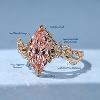 Handmade pink marquise diamond ring by Diamondrensu.